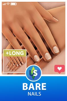 the bare nails app is open and showing two different manies on each nail tip