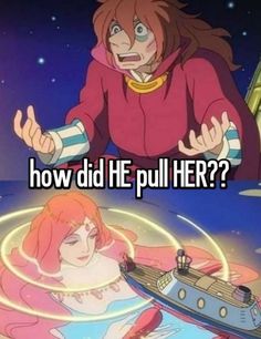 an anime scene with the caption saying how did he pull her?