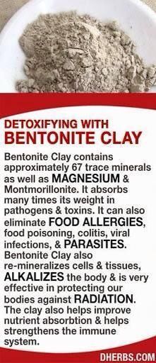 Bentonite clay Benefits Of Detoxing, Food Poisoning, Trace Minerals, Bentonite Clay, Healing Food, Natural Health Remedies, Healing Herbs, Alternative Health, Health Info