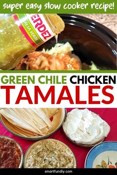 green chili chicken tamales recipe in the slow cooker