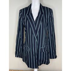 Nwt - New With Tags. Msrp $128.00 Bcbgeneration Women’s Striped Combo Blazer Size Medium In Dark Navy. Super Cute, Great Quality Blazer! Chic Striped Outerwear With Pockets, Striped Long Sleeve Outerwear For Business Casual, Striped Blazer For Spring Workwear, Casual Striped Outerwear For Work, Trendy Striped Fitted Outerwear, Chic Striped Outerwear For Work, Striped Casual Blazer For Business Casual, Casual Striped Blazer For Office, Casual Striped Blazer For Work