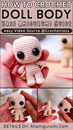 the instructions for how to crochet doll body as an amigurm guide