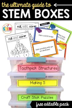 This ultimate guide to STEM boxes is the perfect teacher resource for both new and veteran teachers! Whether you’re creating Makerspaces, STEM centers or early finisher activities, these tips and tricks make it so easy to pull together effective and engaging STEM boxes in your primary classroom or homeschool.
#STEM #teacherresources #homeschool Stem Bins Middle School, Stem Boxes Upper Elementary, Stem Bins 4th Grade, Stem Stations Elementary, Stem Curriculum Elementary, Stem Bins First Grade, Steam Crafts, Novel Engineering