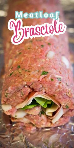 the meatloaf is cut in half and ready to be served on the grill