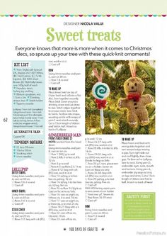 an article in the magazine about christmas decorations