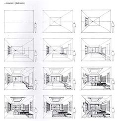 sketches of different rooms in the same room