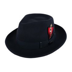 Dorfman Pacific Chester Packable Teardrop Felt Fedora Fall Fedora With Short Brim, Classic Adjustable Fedora For Fall, Fall Season Brimmed Fedora, Solid Color Fur Felt Hat For Fall, Solid Fur Felt Hat For Fall, Fitted Solid Color Fedora Top Hat, Wool Fedora With Short Brim For Fall, Fall Wool Fedora With Short Brim, Fur Felt Hat For Fall