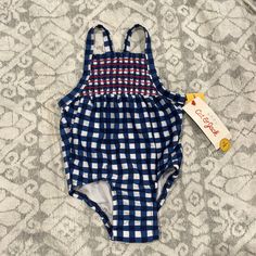 Adorable Nwt Cat & Jack Swimsuit! Navy Gingham Pattern With Precious Smocking With Red Accents. The Back Has A Sweet Red Bow. Swimsuit Has Convenient Snaps For Easy Diaper Changes. Fitted Fun Bodysuit For Playwear, Fun Fitted Bodysuit For Playwear, Fitted Sleeveless Onesie For Playtime, Red Fitted Bodysuit For Playtime, Red Fitted Bodysuit For Casual Wear, Playful Fitted Bodysuit For Swimming, Playful Fitted Swimsuit Bodysuit, Playful Fitted Bodysuit For Playwear, Cute Fitted Bodysuit For Playtime