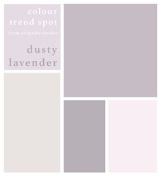 the words dusty lavender are arranged in squares