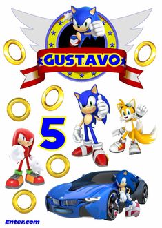 sonic the hedgehog and other cartoon characters are in front of a sign that says usta