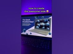 an advertisement for a laptop computer with the words how to create this awesome slide on it