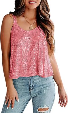 100+Taylor Swift Concert Outfit Ideas For Moms: Wear This!! – Festival Attitude Sequin Vest, Loose Vest, Party Events, Weave Style, Loose Outfit, Flowy Tops, Everyday Dresses, Busan, Vest Top