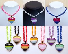 Pride Flags heart Large LGBTQ+ Necklaces jewelry length up to 42cm/52cm PLEASE NOTE!: UNTRACKED Shipping for non-Germany orders, but can be upgraded before checkout for 3,00€ to TRACKED shipping! Pride Flags in 34 different styles recipromantic quoisexual queer platonic lithrosexual gynosexual andorsexual reciprosexual cupiosexual pomosexual ceterosexual Genderfluid Gay Men Aromantic LGBTQ+ Pansexual Agender Omnisexual Abrosexual Lesbian Non-binary Asexual Bisexual Transgender Genderqueer demise Trans Jewelry, Pride Choker, Pride Crafts, Bisexual Jewelry, Lgbtq Jewelry, Queer Platonic, Lgbtq Stuff, Pride Accessories, Pride Necklace