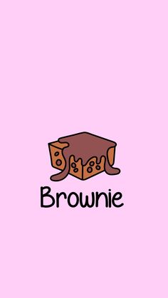 the brownie logo is shown on a pink background