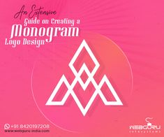 a pink background with the words guide on creating a monogram logo design