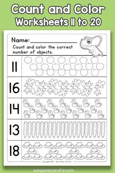 counting worksheet for numbers 1 to 20