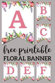 Discover the beauty of the alphabet with our Floral Free Printable Alphabet Letters Banner, a charming design from Paper Trail Design that adds a touch of elegance to any setting.. #Fontsalphabet #Fonts Banner For Birthday, Free Printable Banner Letters, Flower Banner, Free Printable Alphabet, February Activities, Printable Banner Letters, Free Printable Banner, Printable Alphabet Letters, Free Printable Letters