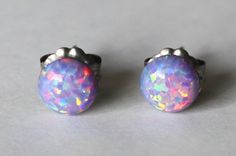 Lavender Earrings, Lavender Opal, Purple Opal, Opal Stud Earrings, Earrings Opal, Titanium Earrings, Earrings Purple, Opal Earrings Stud, Opal Studs