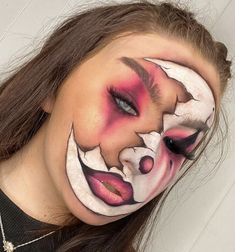 Crazy Halloween Makeup, Creepy Clown Makeup, Creative Halloween Makeup, Halloweenský Makeup, Holloween Makeup, Monster Makeup, Cute Halloween Makeup, Cool Halloween Makeup