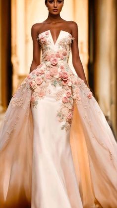 Rose Details, Dress With Flowers, Bridal Guide, Womens Wedding Dresses, Country Wedding Dresses, Wedding Dresses Ideas, Glamour Dress, Types Of Girls