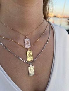 Tarot Necklace, Tarot Card Necklace, Star Sign Necklace, Protective Eye, Astrology Gifts, Necklace Stack, Card Necklace, Sign Necklace, Everyday Bracelet