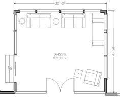 the floor plan for a bedroom and living room