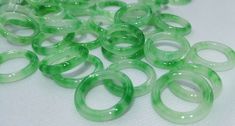 "material:natural stone quantity:10pcs  size:approx. 20mm(inner size 10mm),30mm(1.2\") note:have larger stock and offert wholesale price." Handmade Green Crystal Ring, Jadeite Ring, Gel Glue, Round Rings, Ring Band, Lovely Colors, Online Jewelry, Natural Stone, Band Rings