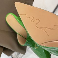 Elegant and stylish heels that are perfect for spring and summer. Upper: Genuine Patent Leather Lining: Genuine Leather Outsole: TPR Toe Shape: Pointy Toe Heel: 8cm/3.15'' Closure: Slip on Fashion Element: Wedge Heel is_handmade: Yes Green Pointed Toe Sandals With 4-inch Heel, Green Closed Toe Wedge Sandals, Trendy Heels With Wrapped Heel And Round Toe, Trendy Green Platform Heels, Spring High Heel Wedge Sandals, Green Synthetic Round Toe Heels, Green Synthetic Heels With Round Toe, Green Heels With Deep Heel Cup For Summer, Trendy Pointed Toe Wedge Sandals For Party