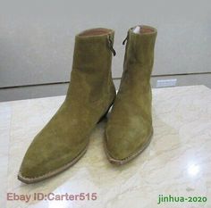 (eBay) Find many great new & used options and get the best deals for Mens Pointed Toe Cuban Heels Chelsea Boots Suede Leather High Top Western Cowboy at the best online prices at eBay! Free shipping for many products! Styling Chelsea Boots, Heeled Chelsea Boots, Cuban Heels, Hot Heels, Boots Suede, Leather High Tops, You Get It, Mens Shoes Boots, High Top Shoes