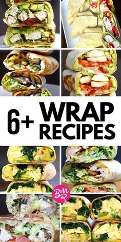 six different wraps are shown with the words wrap 6 and 5 in front of them