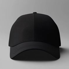 Basic Black Baseball Cap With Curved Brim, Basic Black Snapback Baseball Cap, Solid Curved Bill Trucker Hat For Streetwear, Casual Trucker Hat Baseball Cap, Casual Blank Trucker Hat, Hat Mockup, Cap Mockup, Black Baseball Cap, Black Cap