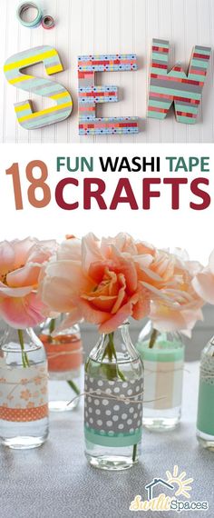 Washi Tape Crafts, Fun Craft Projects, Fun Washi Tape Craft Projects, How to Decorate With Washi Tape, Easy Crafts, Easy Crafts for Less, Quick Crafts to Make, Popular Pin Washi Tape Wall Art, Escuela Diy, Washi Tape Ideas, Diy Crafts For Teens, Diy School, Diy Projects To Sell