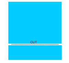 a blue square with the word cut on it in black and white text below that reads cut