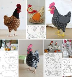 there are many different pictures of chickens