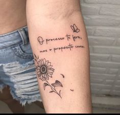 a woman's arm with a tattoo on it that says, process to fly