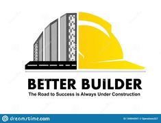 the road to success is always under construction logo design for a company that sells hard hats