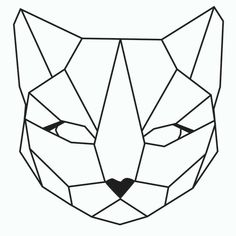 a black and white drawing of a cat's face