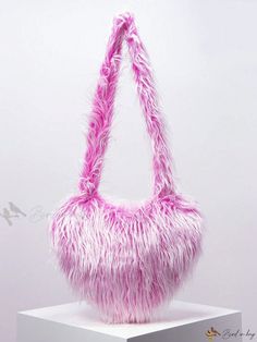 Bird in Bag - Y2K Inspired Candy-Colored Plush Crossbody Bag: Fashionable and Cozy Womens Shoulder Bag for Autumn and Winter, Featuring Fluffy Solid Color Fur. Lovely and Charming Heart-Shaped Womens Wallet: Perfect for Daily Dating, Vacation, and Travel. Winter Pink Shoulder Bag, Pink Tote Shoulder Bag For Winter, Pink Winter Tote Shoulder Bag, Trendy Pink Shoulder Bag For Winter, Pink Shoulder Bag For Winter, Pink School Bag For Winter, Oversized Pattern, Fur Purse, Womens Wallet