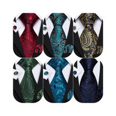 PRICES MAY VARY. 👔HIGH-QUALITY SILK👔-Fabric feel smooth,soft and comfortable.6 different styles, different colors, the same material of ties, pocket square, cufflink suit you can choose, and give a tie clip, different ties with different clothes, there is always a suitable for you! 👔SIZE-59 inches (150 cm) long and 3.35 inches (8.5 cm) wide. 👔DESIGN STYLE-Retro paisley style/Classic solid color style/Fashion plaid style/Stable stripe style/Vintage jacquard style/Polka dot style, six tie styl Polka Dot Style, Men Tie, Striped Wedding, Paisley Fashion, Silk Gifts, Polka Dots Fashion, Neck Ties, Plaid Fashion, Jacquard Weave