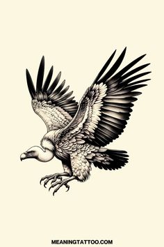 an eagle flying in the air with its wings spread out and it's talon extended