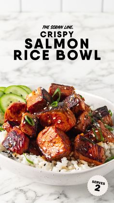 the cover of crispy salmon rice bowl