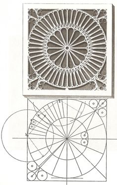 the diagram shows how to make a paper doily with circles and lines on it