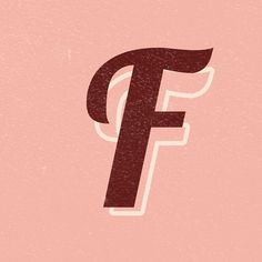 the letter f is shown on a pink background