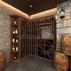 a wine cellar filled with lots of bottles