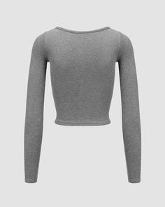 Details: Long-sleeve crop top with front button designTopLength: CroppedSleeveLength: Long SleevesMaterials:95% Polyester + 5% Spandex Long Sleeve Crop Top With Buttons, Fitted Cropped Tops With Buttons, Casual Fitted Cropped Long Sleeve Shirt, Cropped Gray Tops For Fall, Gray Long Sleeve Casual Crop Top, Casual Gray Long Sleeve Crop Top, Stretch Tops With Buttons For Loungewear, Fitted Loungewear Tops With Buttons, Casual Solid Cropped Long Sleeve Top