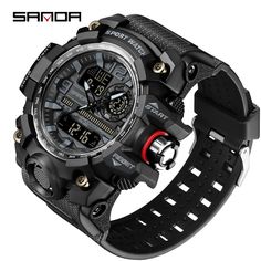 Color: black Army Watches, Military Watches, Sports Watch, Sport Man, Sport Watches, Digital Watch, Quartz Watch, Casual Style, Wrist Watch