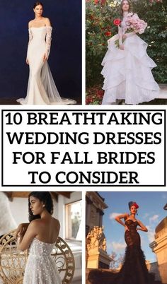 the top 10 breathtaking wedding dresses for fall brides to consider