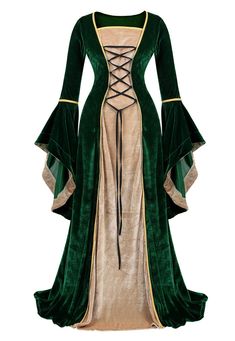 PRICES MAY VARY. Womens Irish Medieval Dress Renaissance Costume Retro Gown Cosplay Costumes Fancy Velvet Long Dress. Material: This Elegant Gown Is Made of Soft Velvet,Polyester and Cotton Blend Fiber, with this such Retro Gown renaissance medieval fancy dress, you will enjoy a wonderful night! Feature: Floor Length Medieval Long Dresses, Flare Sleeve, Vintage Style.And There is Lacing Up on Back,Which Can Be Adjusted to Fit Your Figure. Occasions: Suitbale for renaissance festival,wedding, hal Irish Dress, Vampire Dress, Queen Dresses, Velvet Dress Long, Fancy Gowns, Medieval Costume, Medieval Dress, Dress Halloween Costume, Vestidos Vintage