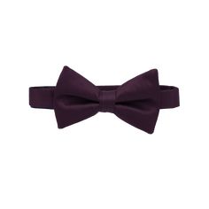 A solid plum pre-tied bow tie. Classic Adjustable Solid Color Bow, Classic Adjustable Solid Bow, Classic Solid Color Bow With Ties, Classic Solid Bow Tie, Classic Solid Suit And Tie Accessories With Decorative Bow, Solid Black Tie With Decorative Bow, Classic Pre-tied Butterfly Knot Bow Tie, Black Tie Classic Bow Tie, Elegant Solid Bow Tie