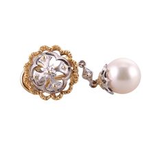 Pair of 18k gold Buccellati earrings, with 9.3mm South Sea pearls. ~ Just purchased inventory from a high end boutique store in Europe. All jewelry is brand new/store samples, with tags ~ DESIGNER: Buccellati MATERIAL: 18k Gold GEMSTONES: Pearl DIMENSIONS: Earrings are 35mm x 15mm. MARKED/TESTED: 18k, Buccellati, Italy. WEIGHT: 11 grams CONDITION: New/Store Sample Fine Jewelry Pearl Pendant Earrings, Luxury Akoya Pearl Earrings For Formal Occasions, Exquisite Formal Earrings With Pearl Pendant, Formal White Gold Single Pearl Earring, Formal Single White Gold Pearl Earring, Luxury Pearl Pendant Earrings For Formal Events, Luxury Yellow Gold Pearl Earrings With Elegant Design, Elegant Pearl Earrings With 17 Jewels As Gift, Solitaire Pearl Earring For Formal Events